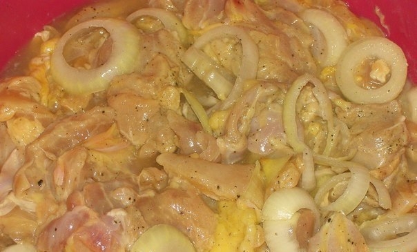 Куриный шашлык с картошкой в духовке. Куриный шашлык с картошкой в духовке.