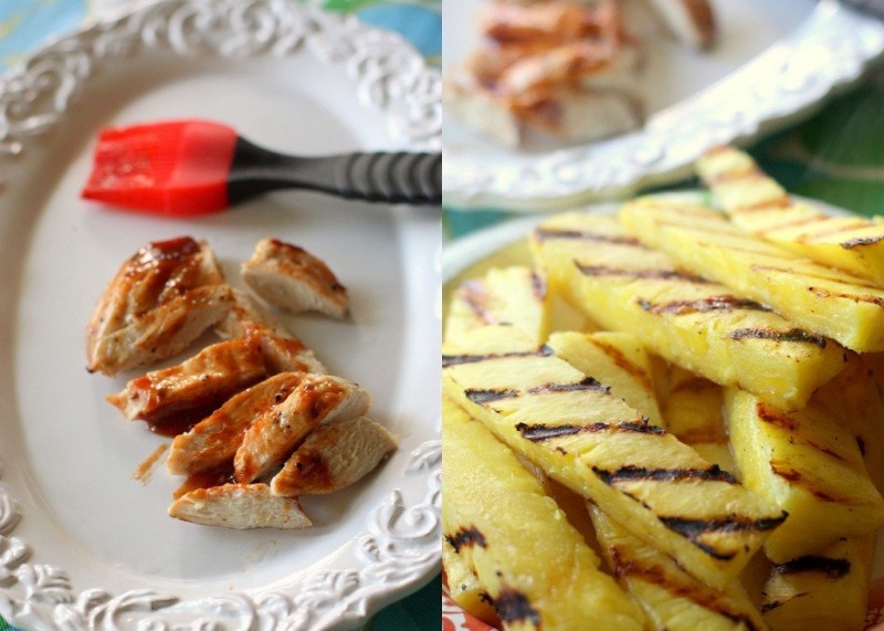 Кесадилья с ананасом и курицей Кесадилья с ананасом и курицей