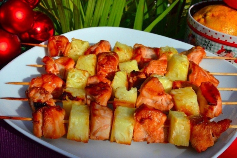 Шашлык из курицы с ананасом Шашлык из курицы с ананасом
