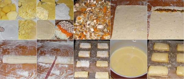 Картофельные рулетики с грибами Картофельные рулетики с грибами