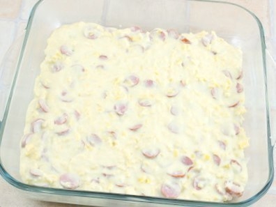 Пирог с сыром и сосисками. Пирог с сыром и сосисками.
