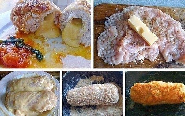 Нескучная грудка (куриная грудка с сыром в сухарях)