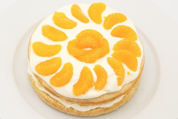 Лимонный торт с мандаринами