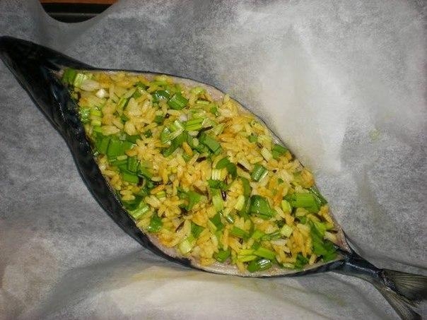 Скумбрия фаршированная рисом Скумбрия фаршированная рисом