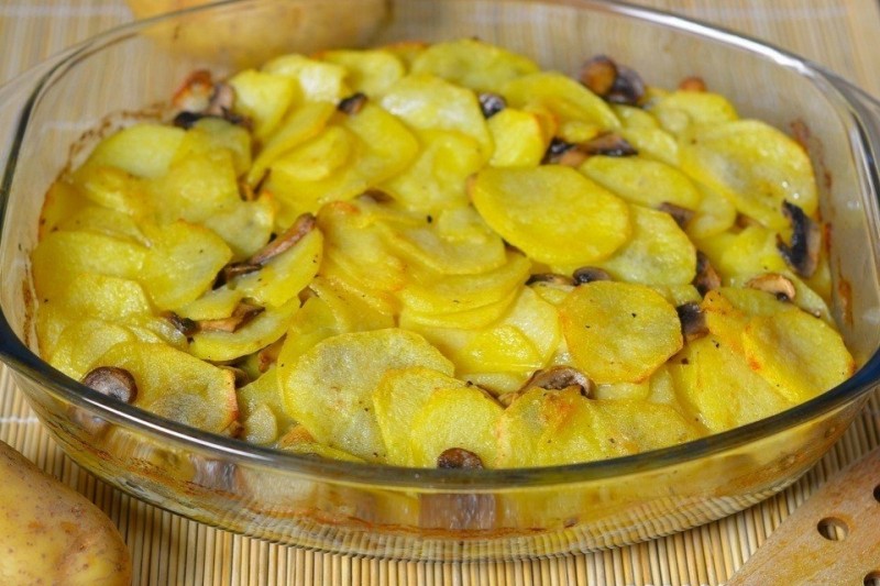 Картошка с грибами в сливках Картошка с грибами в сливках
