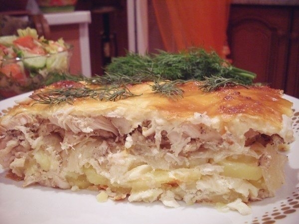 Сочная запеканка с курочкой.