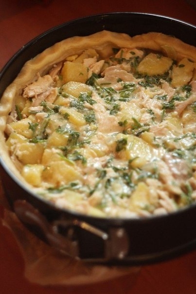 Пирог с курицей и картофелем. Пирог с курицей и картофелем.