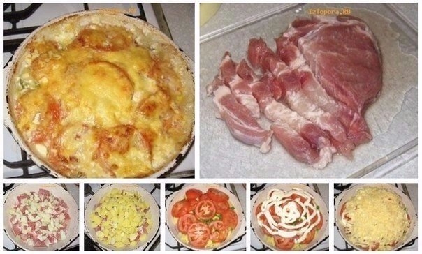 Тушеное мясо под сыром