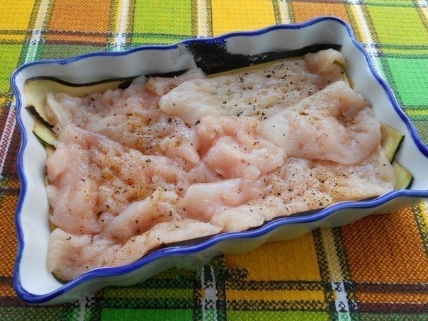 Куриное филе с баклажанами и помидорами в духовке Куриное филе с баклажанами и помидорами в духовке