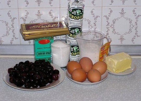 Брауни с творогом и вишней Брауни с творогом и вишней