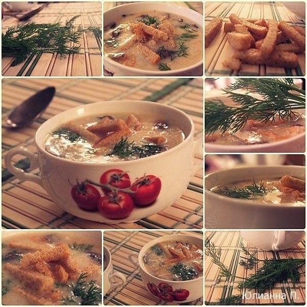 Сырный суп с шампиньонами Сырный суп с шампиньонами