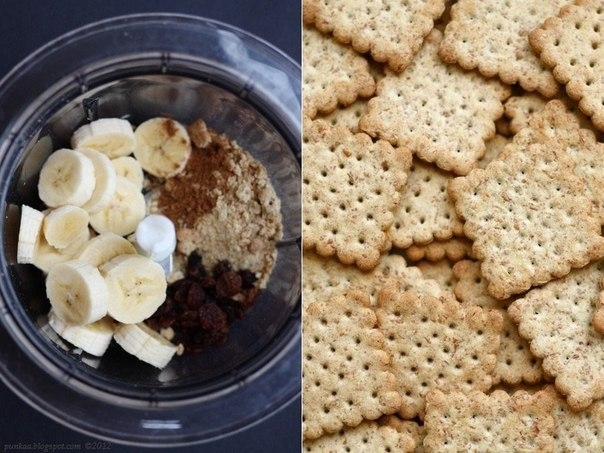 Банановый коктейль с корицей и печеньем Банановый коктейль с корицей и печеньем