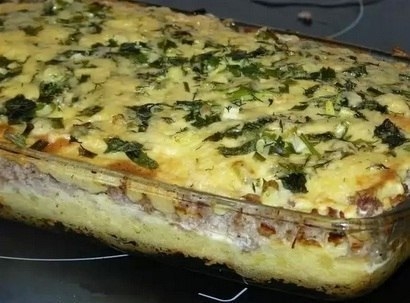 Картофельная запеканка с фаршем Картофельная запеканка с фаршем