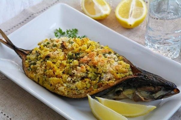 Скумбрия фаршированная рисом Скумбрия фаршированная рисом