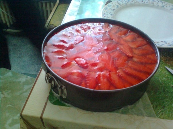 Чизкейк без выпечки с клубникой Чизкейк без выпечки с клубникой