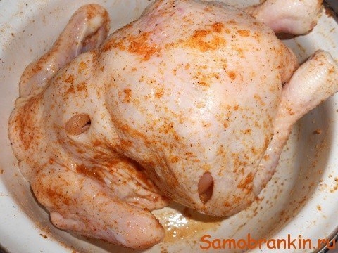 Фаршированная курица запеченная в «рукаве»