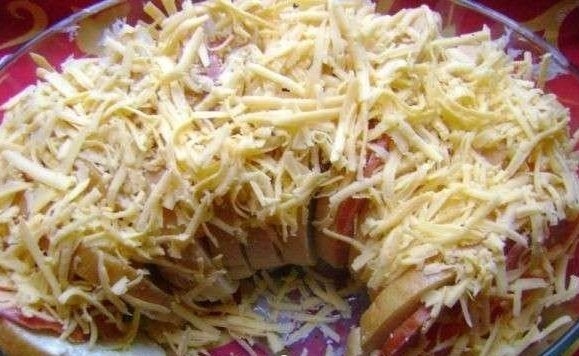 Горячие бутерброды веером Горячие бутерброды веером