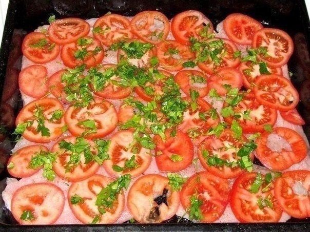 Куриное филе, запечённое с помидорами Куриное филе, запечённое с помидорами