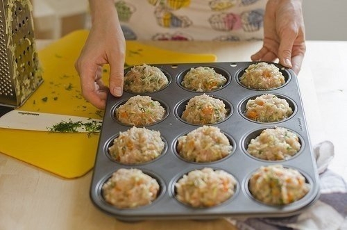 Овощные маффины с курицей Овощные маффины с курицей