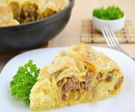 Очень вкусный мясной пирог из лаваша