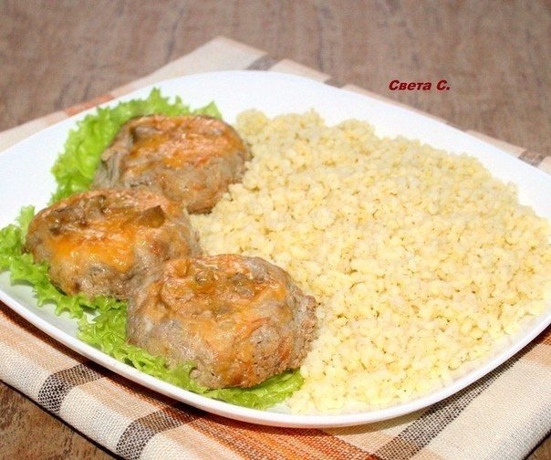 Мясные гнёздышки с грибами и сыром Мясные гнёздышки с грибами и сыром