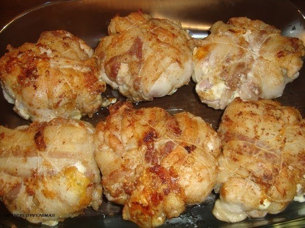 Куриные рулетики с беконом Куриные рулетики с беконом
