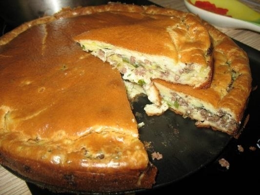 Супер нежный пирог с капустой и мясом Супер нежный пирог с капустой и мясом