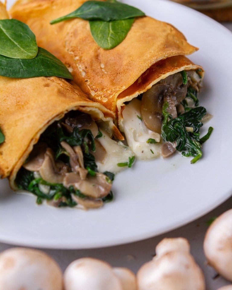Фаршированные блинчики мясо с грибами
