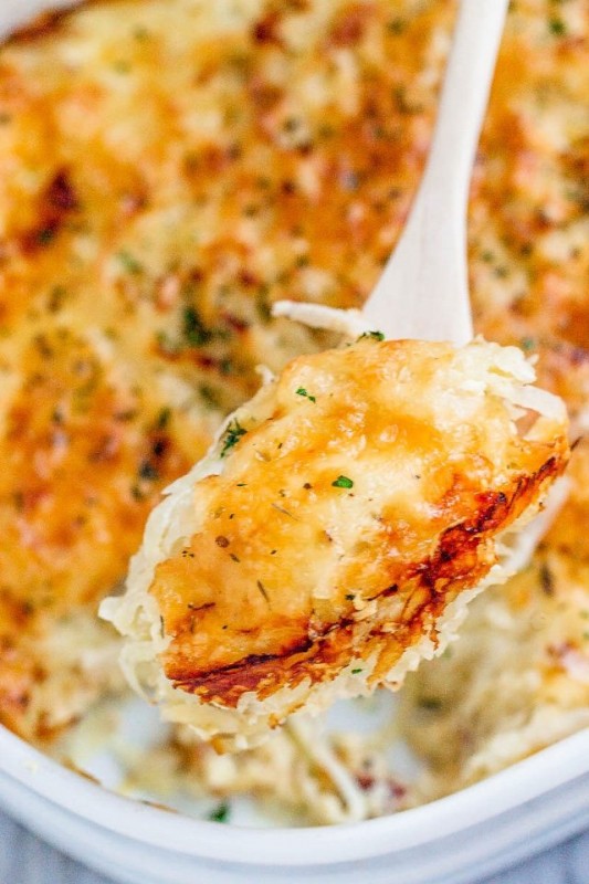 Картофельная запеканка с беконом и сливочным сыром Картофельная запеканка с беконом и сливочным сыром
