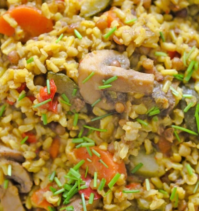 Плов с грибами (без мяса)⠀ Плов с грибами (без мяса)⠀