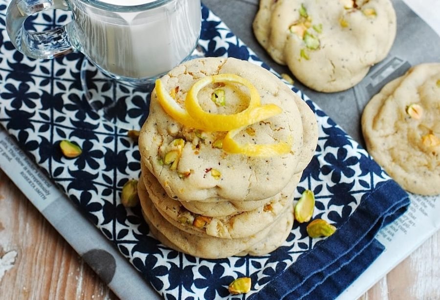 Лимонное печенье с фисташками