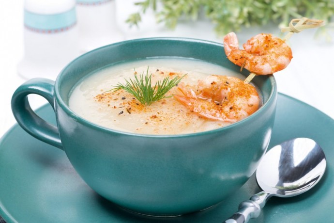 ​Рыбный крем-суп с креветками
