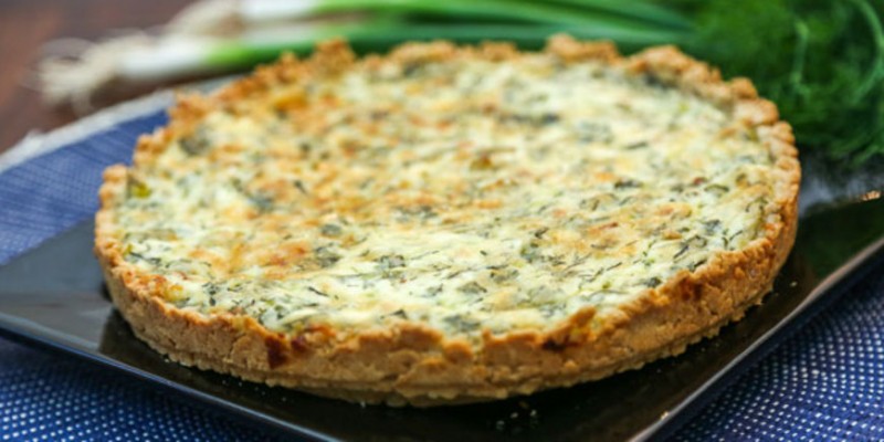 Творожно-сырный пирог с зеленью