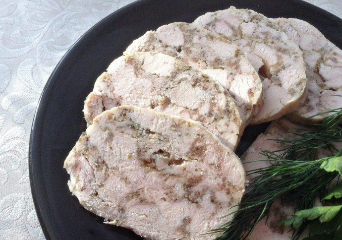 Куриная ветчина с тмином и сыром Куриная ветчина с тмином и сыром
