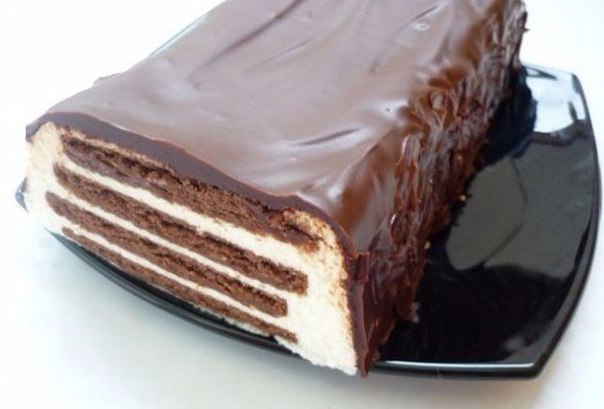 ​Тортик без выпечки «Полосатый»