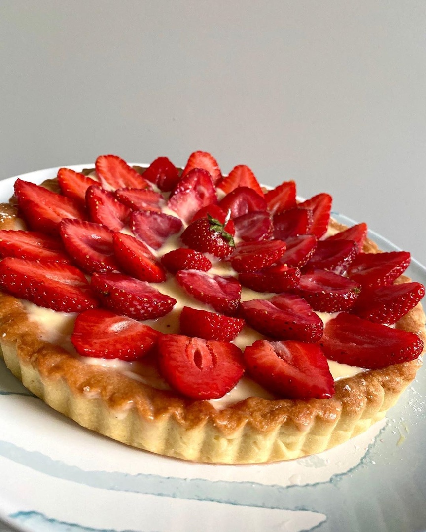Флан с клубникой