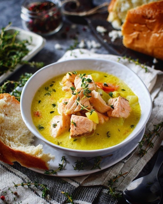 ​Сливочный суп с лососем