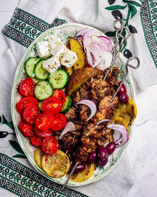 Греческий куриный кебаб Греческий куриный кебаб