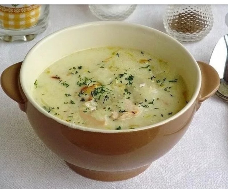 ​Английский куриный суп с плавленым сыром