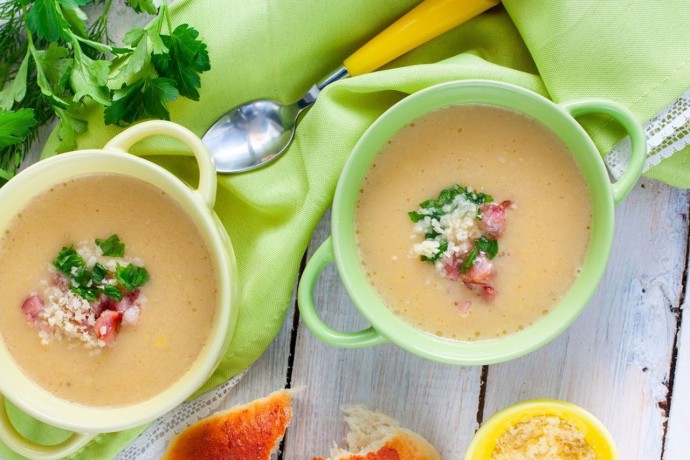 ​Картофельный крем-суп с беконом