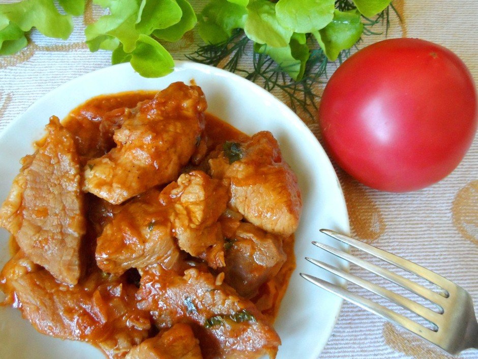 Свинина с овощами