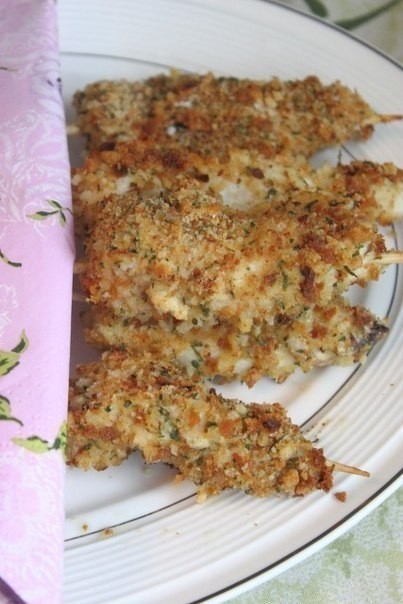 Запеченная курица на шпажках Запеченная курица на шпажках