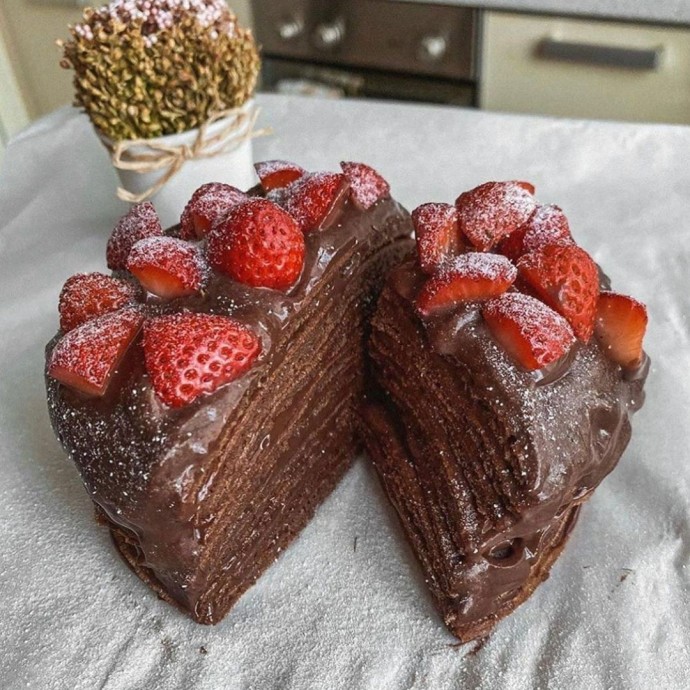 Шоколадный тортик без сахара и духовки