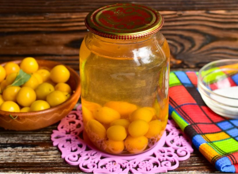 Яркий компот из алычи