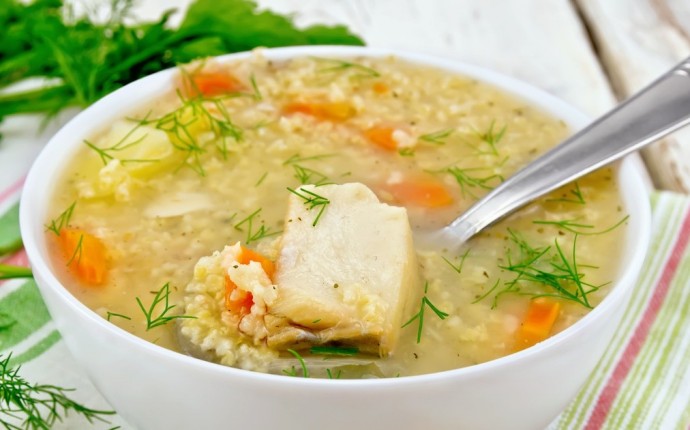 ​Суп с рыбными консервами и пшеном