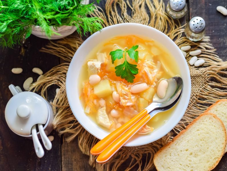 детский суп с тыквой и курицей