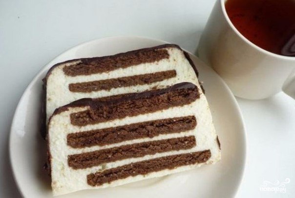 ​Тортик без выпечки «Полосатый»