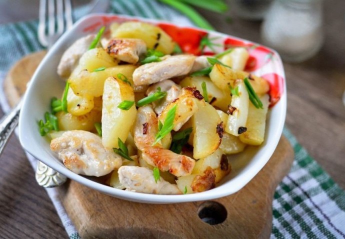 Картошка с куриным филе Картошка с куриным филе