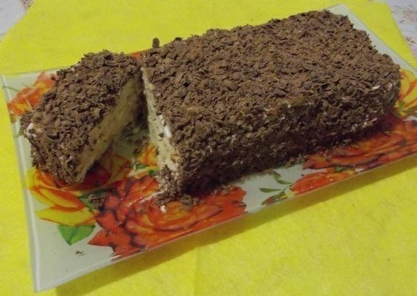 ​Творожный торт с печеньем