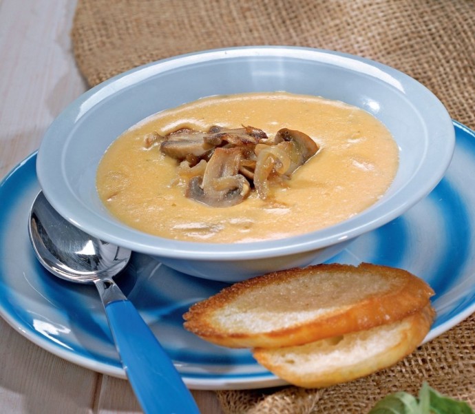 ​Суп из сливочного сыра с грибами